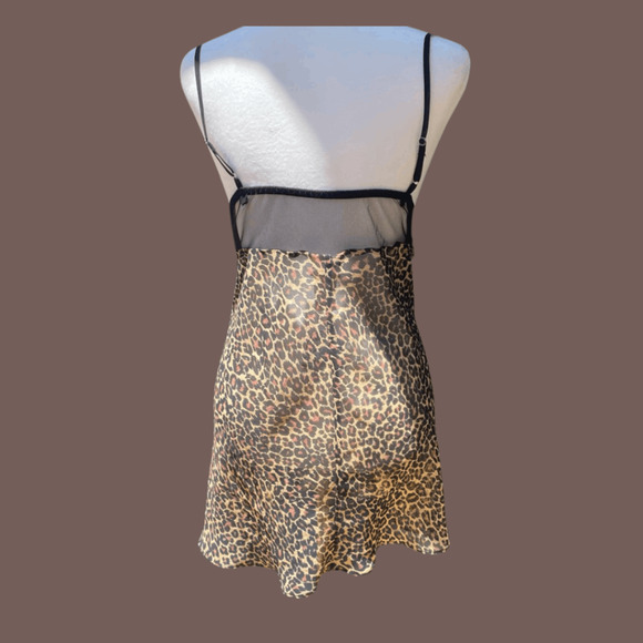 Delicates Leopard Slip Dress | Brown Black Print | Size L | Vintage - Picture 3 of 4